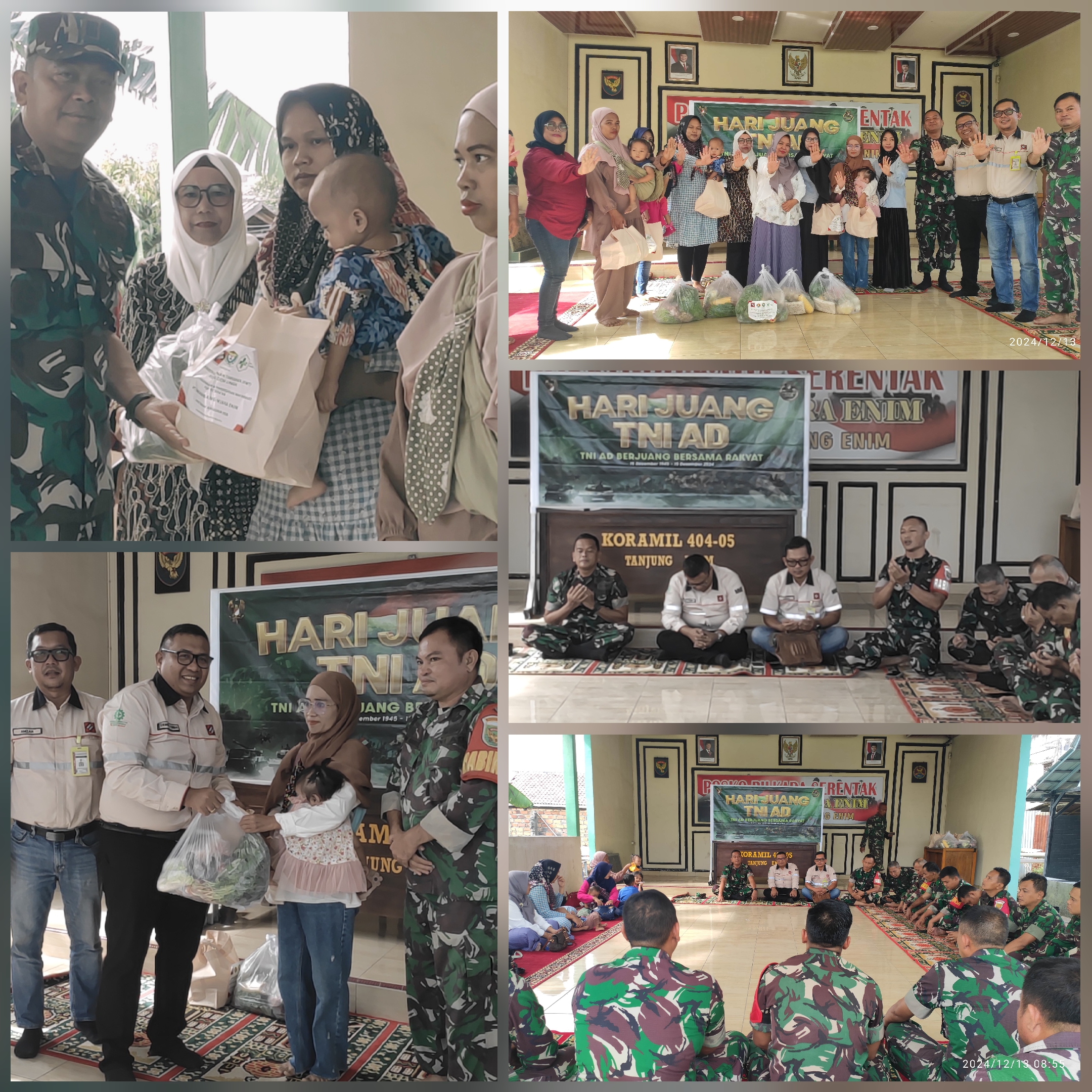 Bersama PT MME, Koramil 404-05/Tanjung Enim Peringati Hari Juang TNI AD, Salurkan Bantuan Stunting