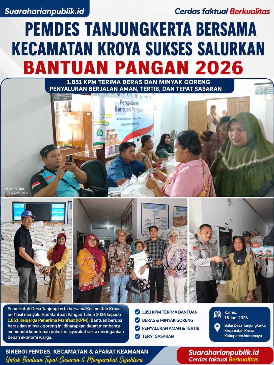 Pemdes Tanjungkerta Bersama Kecamatan Kroya Sukses Salurkan Bantuan Pangan 2026 kepada 1.851 KPM