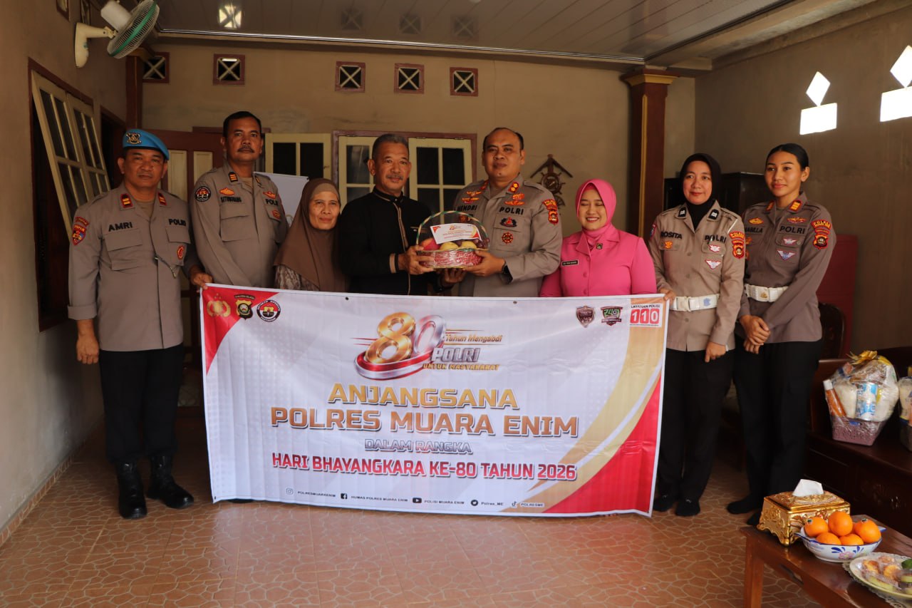 ANJANGSANA KE SENIOR POLRI, POLRES MUARA ENIM ERATKAN SILATURAHMI JELANG BHAYANGKARA KE-80